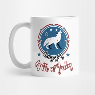 Happy 4th of July Howling Wolf Mug